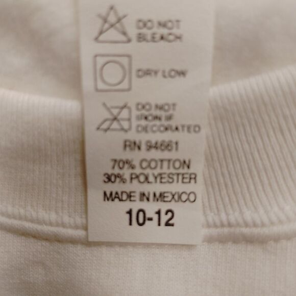 GIRL'S KID TEES LONG SLEEVE WHITE SWEAT SHIRT - Picture 5 of 5